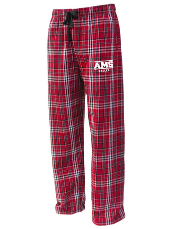 AMS Embroidered Plaid Flannel Pants - Block Logo