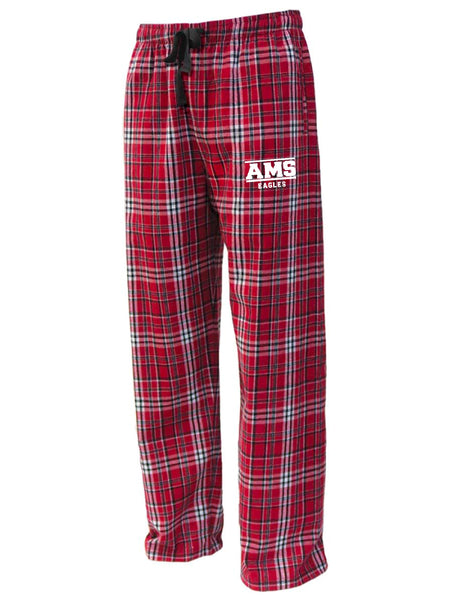 AMS Embroidered Plaid Flannel Pants - Block Logo